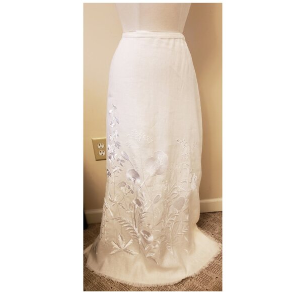 Armand Ventilo France Floral Embroidered Maxi Skirt Size-EU 46/US L - Picture 1 of 9